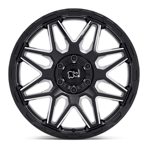 20X9.5 Black Rhino Hard Alloys SHOCKWAVE GLOSS BLACK W/ MILLED SPOKES 5X127