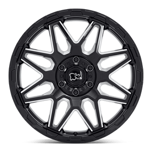 20" Black Rhino Hard Alloys SHOCKWAVE GLOSS BLACK W/ MILLED SPOKES 5X127
