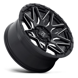 20X9.5 Black Rhino Hard Alloys SHOCKWAVE GLOSS BLACK W/ MILLED SPOKES 5X127