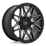 20" Black Rhino Hard Alloys SHOCKWAVE GLOSS BLACK W/ MILLED SPOKES 6X135