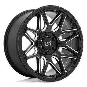 20X9.5 Black Rhino Hard Alloys SHOCKWAVE GLOSS BLACK W/ MILLED SPOKES 5X127