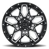 20X9.5 Black Rhino Hard Alloys SHRAPNEL GLOSS BLACK W/ MILLED SPOKES 5X150