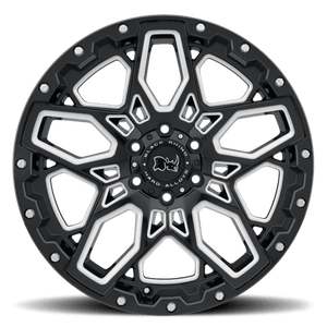20" Black Rhino Hard Alloys SHRAPNEL GLOSS BLACK W/ MILLED SPOKES 5X150