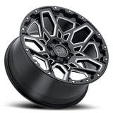 20X9.5 Black Rhino Hard Alloys SHRAPNEL GLOSS BLACK W/ MILLED SPOKES 5X150