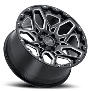 20X9.5 Black Rhino Hard Alloys SHRAPNEL GLOSS BLACK W/ MILLED SPOKES 5X150