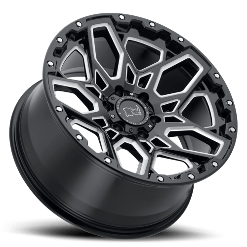 20" Black Rhino Hard Alloys SHRAPNEL GLOSS BLACK W/ MILLED SPOKES 5X150