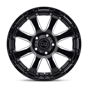 20" Black Rhino Hard Alloys SIERRA GLOSS BLACK W/ MILLED SPOKES 8X170