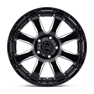 20X9 Black Rhino Hard Alloys SIERRA GLOSS BLACK W/ MILLED SPOKES 6X139.7