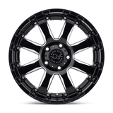 18X9 Black Rhino Hard Alloys SIERRA GLOSS BLACK W/ MILLED SPOKES 6X120