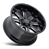 20" Black Rhino Hard Alloys SIERRA GLOSS BLACK W/ MILLED SPOKES 8X170