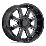 22" Black Rhino Hard Alloys SIERRA GLOSS BLACK W/ MILLED SPOKES 8X170