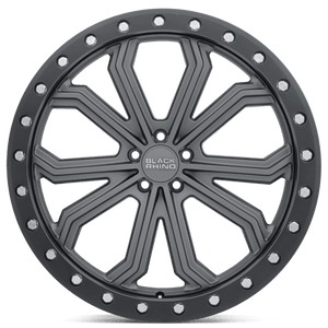 20X10 Black Rhino Hard Alloys TRABUCO M-GUNMETAL W/ BLACK RG & SLVR 5X127
