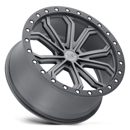 20" Black Rhino Hard Alloys TRABUCO M-GUNMETAL W/ BLACK RG & SLVR 5X127