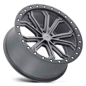 20" Black Rhino Hard Alloys TRABUCO M-GUNMETAL W/ BLACK RG & SLVR 5X127