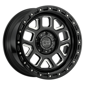 20" Black Rhino Hard Alloys ALPINE GLOSS BLACK W/ MILLED SPOKES 6X139.7