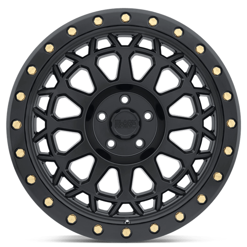 20X9.5 Black Rhino Hard Alloys PRIMM MATTE BLACK W/ BRASS BOLTS 5X127