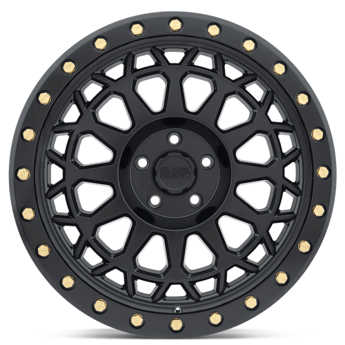 20" Black Rhino Hard Alloys PRIMM MATTE BLACK W/ BRASS BOLTS 5X127