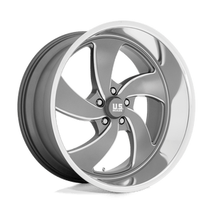 22X8.5 US Mag 1PC U133 DESPERADO ANTHRACITE MILLED DIAM-CUT LIP 5X120.65