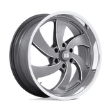 22X9 US Mag 1PC U133 DESPERADO ANTHRACITE MILLED DIAM-CUT LIP 6X135