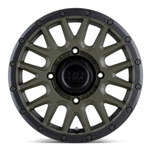 15X7 Black Rhino Hard Alloys - UTV LA PAZ UTV OLIVE DRAB GREEN W/ BLACK LIP 4X137