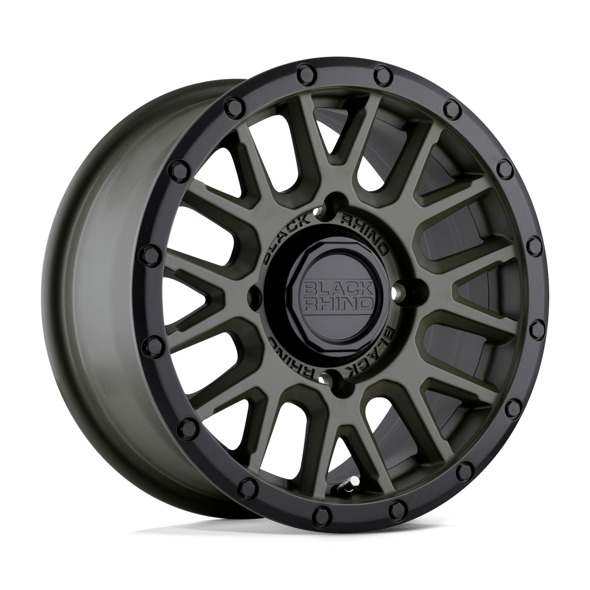 15" Black Rhino Hard Alloys - UTV LA PAZ UTV OLIVE DRAB GREEN W/ BLACK LIP 4X137