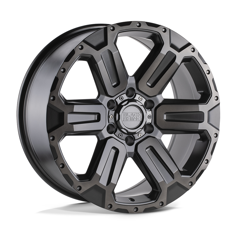 18" Black Rhino Hard Alloys WANAKA M-GUNMETAL W/ BRUSHED FACE 6X139.7