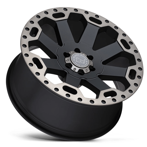 20" Black Rhino Hard Alloys WARLORD MATTE BLACK W/ MACH DARK TINT 5X150