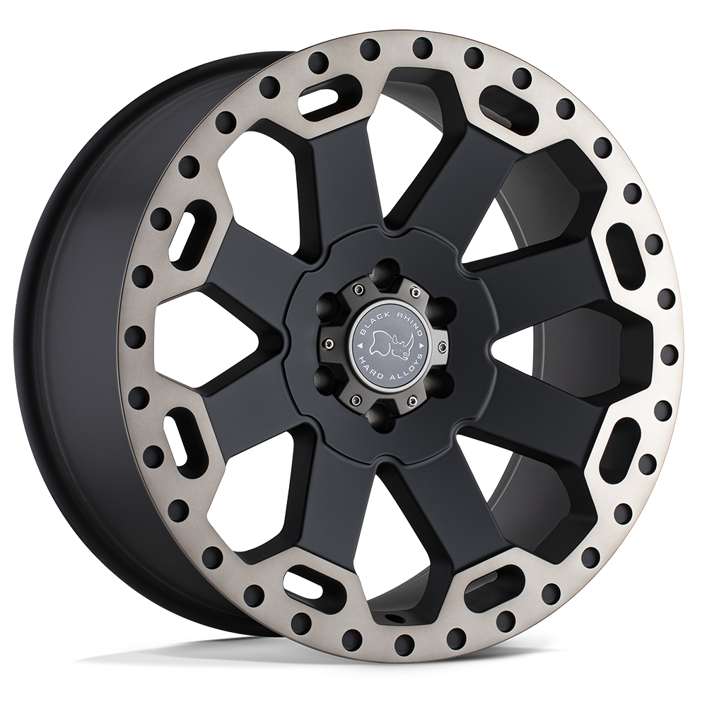 17" Black Rhino Hard Alloys WARLORD MATTE BLACK W/ MACH DARK TINT 6X139.7