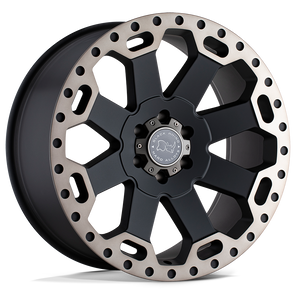 18" Black Rhino Hard Alloys WARLORD MATTE BLACK W/ MACH DARK TINT 5X110