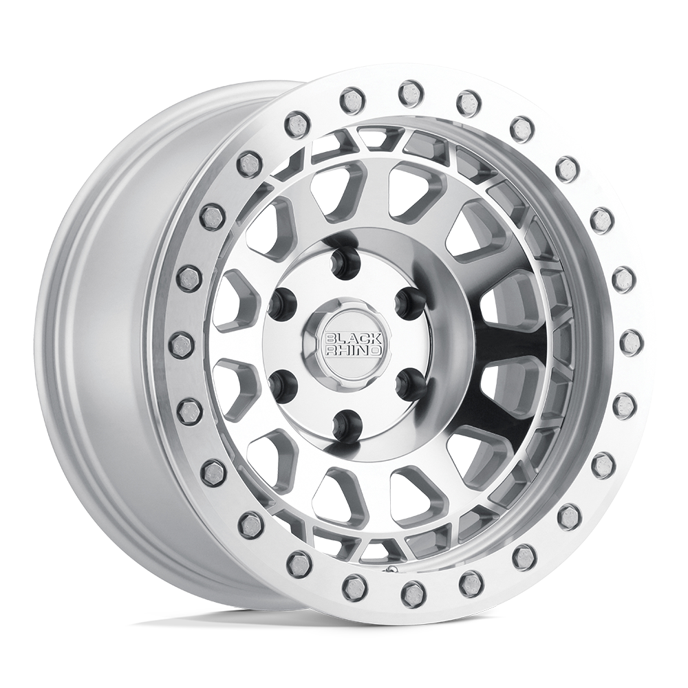 17" Black Rhino Hard Alloys PRIMM SILVER W/ MIRROR FACE MACH RG 8X170