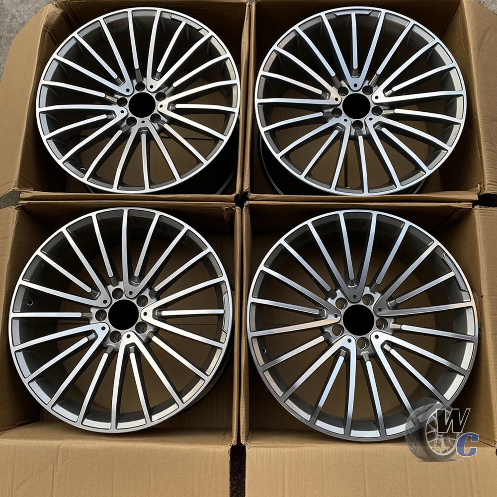 20” Wheels Fit Mercedes-Benz C-Class AMG 2007–2026 |  OE Style Rims |  Gun Metal Machined Face |  Staggered Set of 4