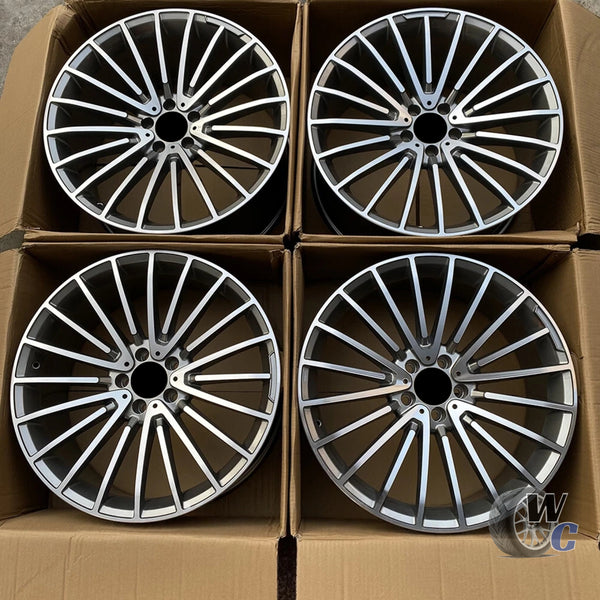 20” Wheels Fit Mercedes-Benz GLC AMG 2015–2025 |  OE Style Rims |  Gun Metal Machined Face |  Staggered Set of 4